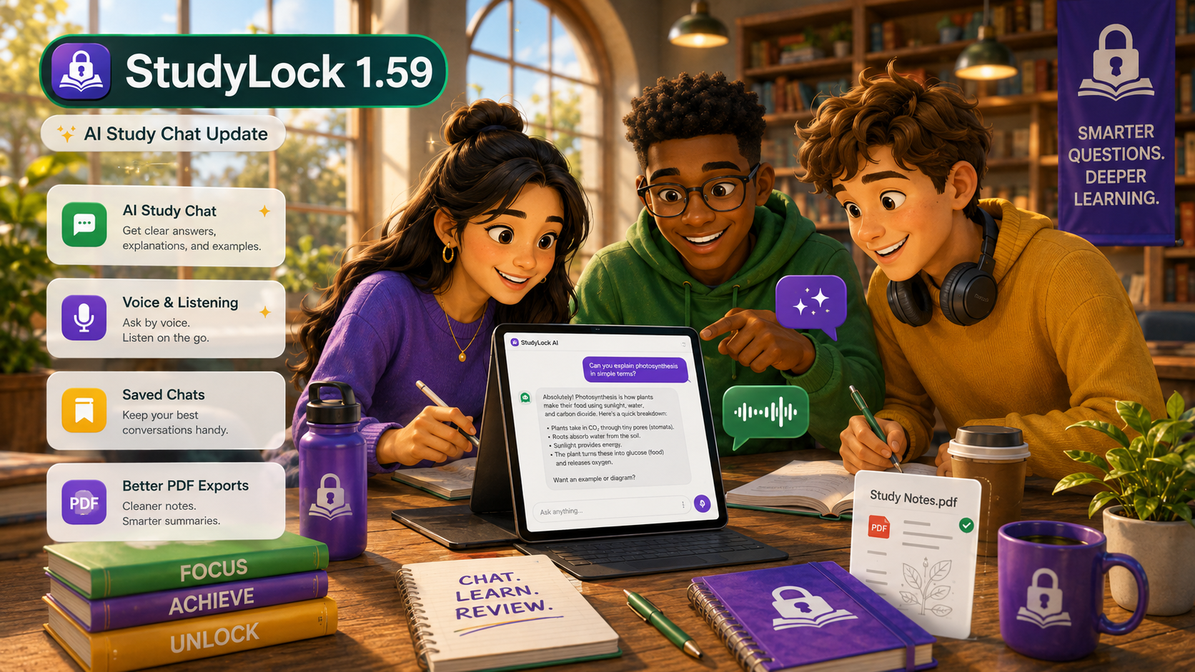 StudyLock 1.59 AI Study Chat Update