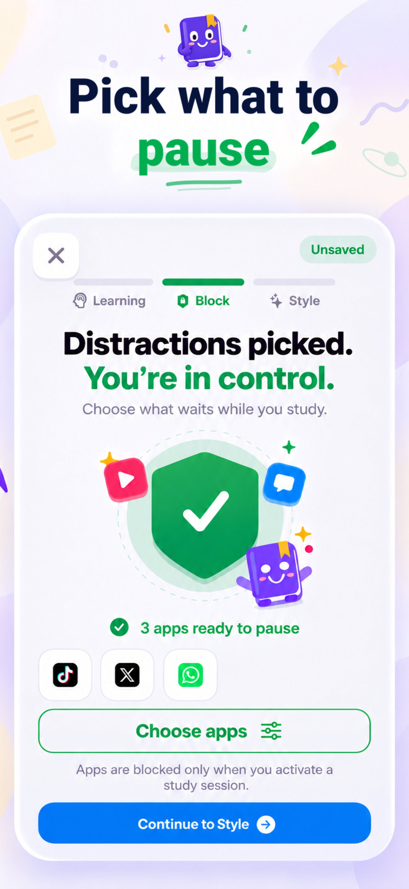 Block distractions screenshot