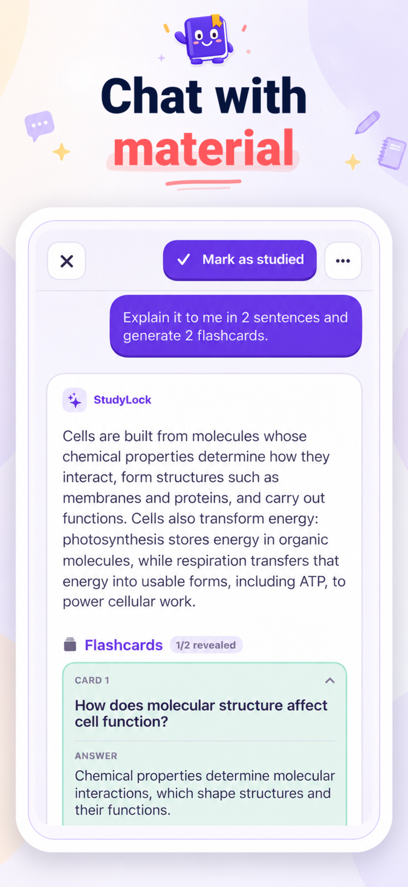 Chat with study materials screenshot